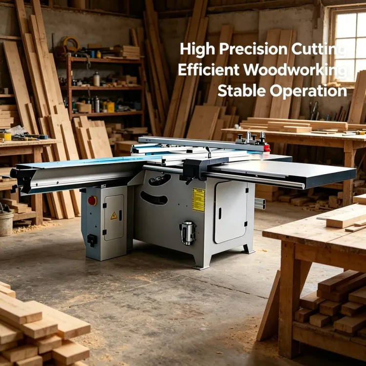 Sliding Table Panel Saw with Scoring Blade for Wood Cutting in Furniture and Carpentry Workshop — image 1