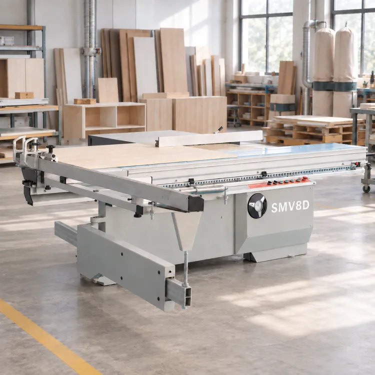 Sliding Table Panel Saw with Scoring Blade for Wood Cutting in Furniture and Carpentry Workshop — image 3