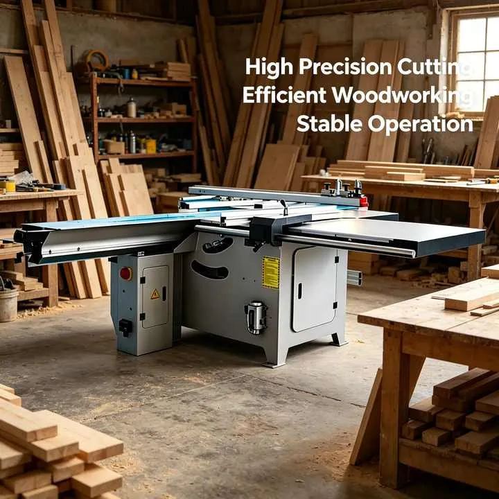 Sliding Table Panel Saw with Scoring Blade for Wood Cutting in Furniture and Carpentry Workshop — image 6