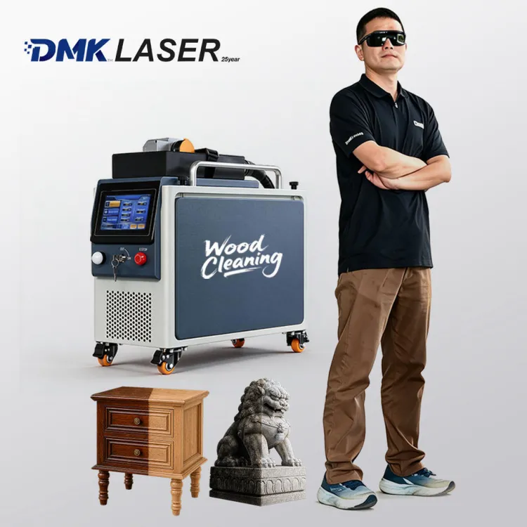 Latest DMK 300W 500W Pulse Fiber Laser Cleaning Machine Wood Aluminum PVC Portable High-Accuracy Woodworking Furniture — image 2