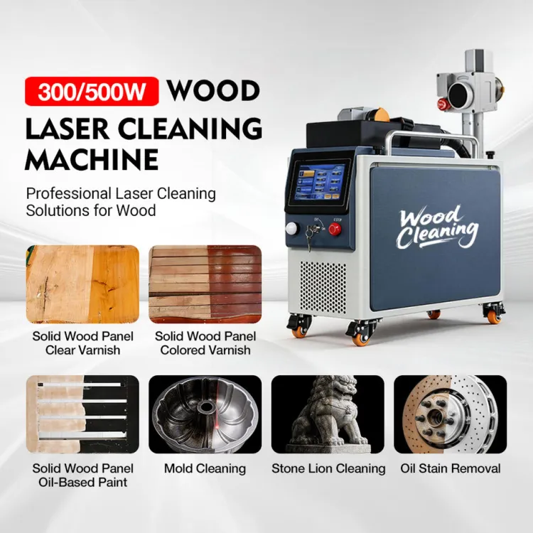 Latest DMK 300W 500W Pulse Fiber Laser Cleaning Machine Wood Aluminum PVC Portable High-Accuracy Woodworking Furniture — image 4