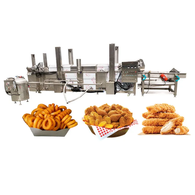 Yazhong Zhucheng Donut Fryer Machine Continouse Chips Nuggets Gas Frying Machine Automatic — image 4