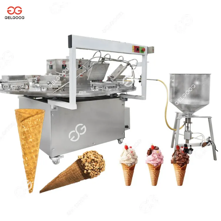 Semi Industrial Gas Customized Ice Cream Cone Baker Roller Korean Egg Roll Cone Maker 15 cm Butter Crisp Waffle Cone Machine — image 2