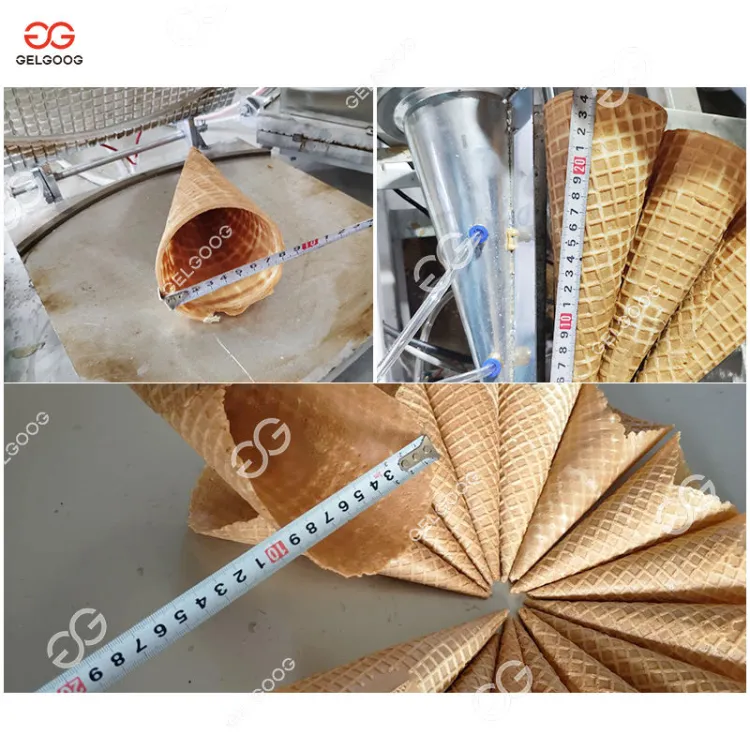 Semi Industrial Gas Customized Ice Cream Cone Baker Roller Korean Egg Roll Cone Maker 15 cm Butter Crisp Waffle Cone Machine — image 3