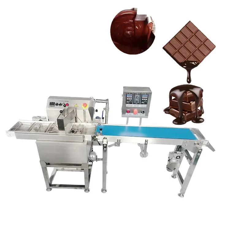 Small Mini Cake Biscuit Snack Food Donut Chocolate Enrobing Machine with Cooling Tunnel High Safety 1 Year Warranty — image 2