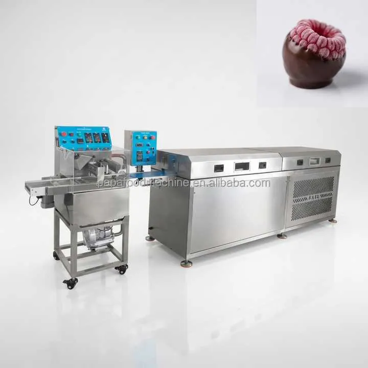 Small Mini Cake Biscuit Snack Food Donut Chocolate Enrobing Machine with Cooling Tunnel High Safety 1 Year Warranty — image 4