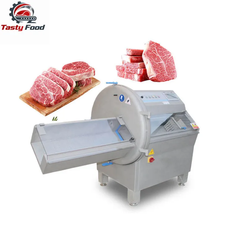 Tasty Food High Efficiency SS304 Frozen Steak Cutting Machine Industrial Automatic Bacon Slicer Chicken Breast Beef Motor Pump — image 6