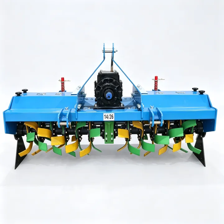 C-shaped Blade PTO Rotary Tiller with Gearbox High-Strength Hardened Steel Farm Cultivator for Hard Rocky Terrain — image 7