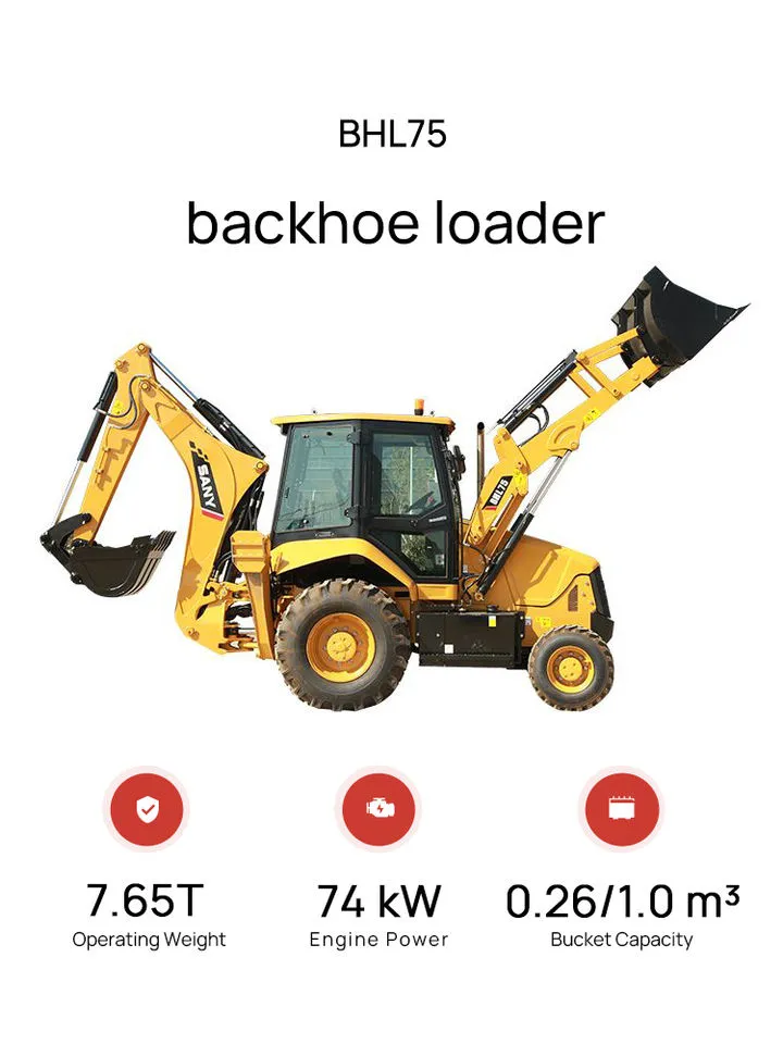 SANY Backhoe Loader Digger Loader Bucket Capacity 1.0 M3 Tractor with Loader and Backhoe — image 2