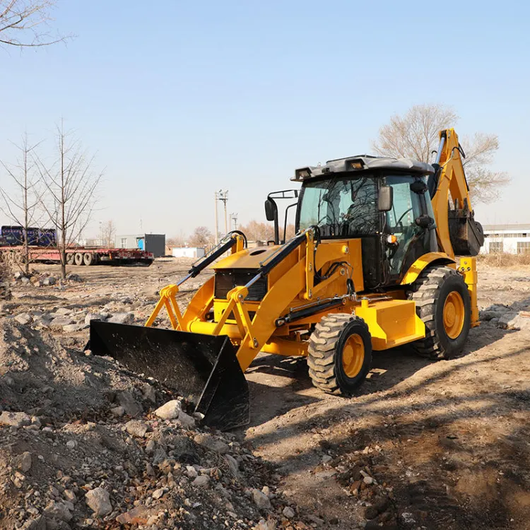 Free Shipping Euro 5 EPA Backhoe Loader Agricultural Front Digging Mini Tractor With Front End Loader and Backhoe — image 3
