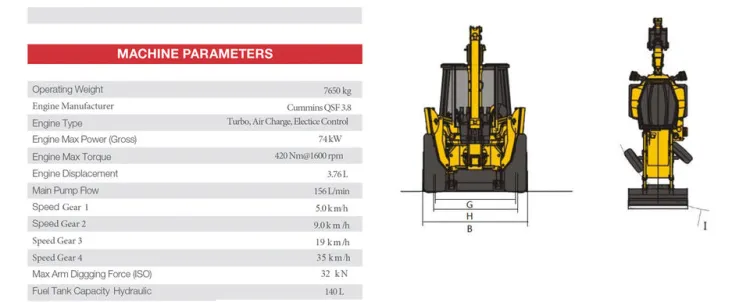 SANY Backhoe Loader Digger Loader Bucket Capacity 1.0 M3 Tractor with Loader and Backhoe — image 6