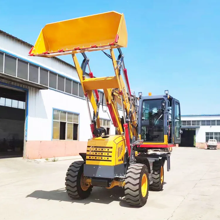 Free Shipping Euro V EPA Standard Compact Tractor 4x4 Backhoe Loader with Loader and Digging Bucket — image 4