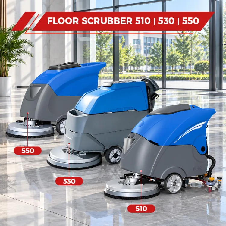 Epoxy Floor Cleaning Machine Walk Behind Floor Scrubber Dryer Heavy Duty Industrial Floor Sweeper for Workshop Plant — image 2