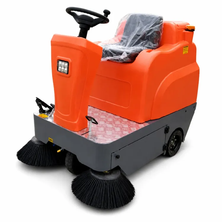Arrival Self-Propelled 48V Ride-On Floor Sweeper Machine Complete Set Brushes Battery Charger 1250mm Width Large Area Ground — image 2