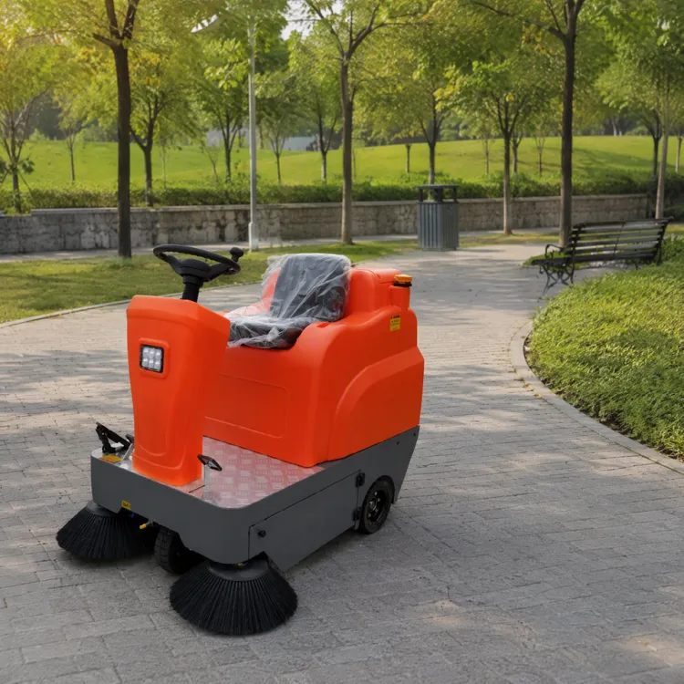Arrival Self-Propelled 48V Ride-On Floor Sweeper Machine Complete Set Brushes Battery Charger 1250mm Width Large Area Ground — image 5