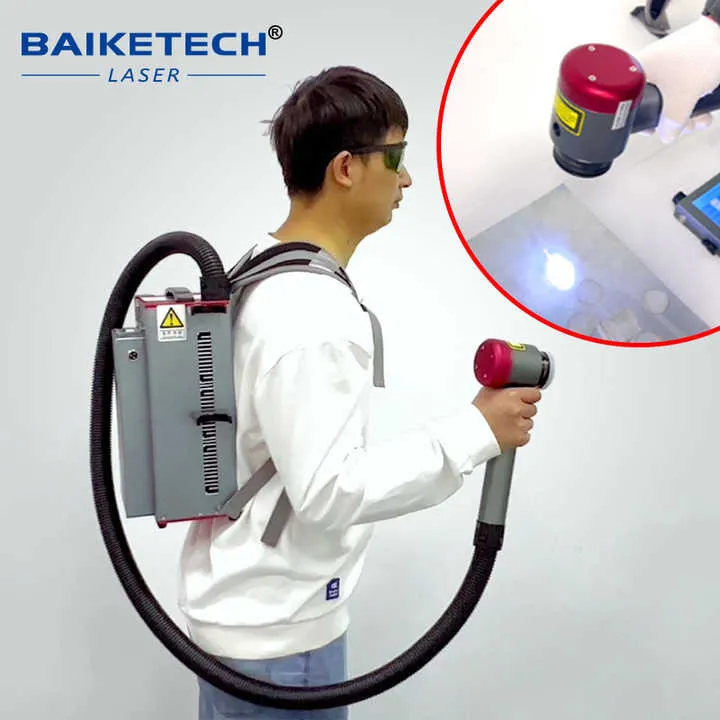 TH-FLC200SC 200W Backpack Pulse Laser Cleaning Machine Handheld Mopa Laser Cleaner Paint Oil Rust Coating Removal — image 7