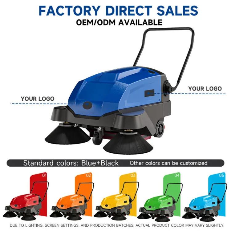 Industrial Walk-Behind Hand-Push Electric Cordless Commercial Floor Sweeper — image 5