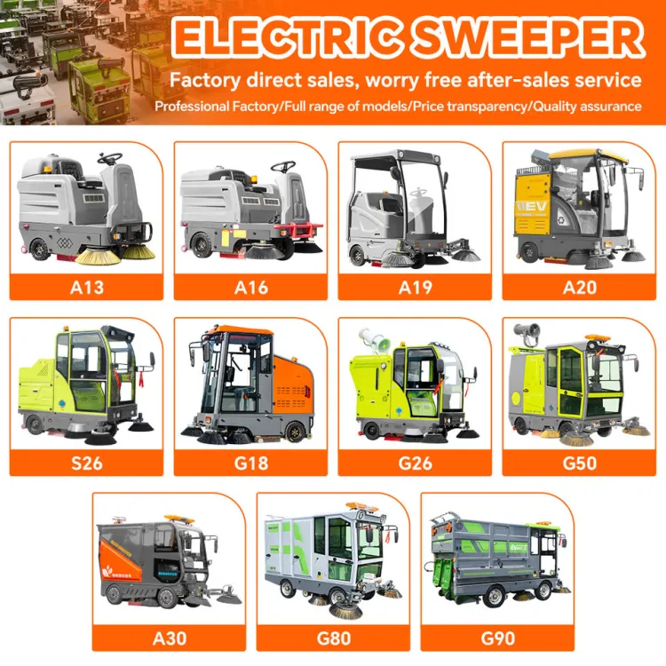 Cleaning Electric Huge Floor Sweeper Ride on Battery Power Street Cleaning Equipment Automatic Sweeper — image 2