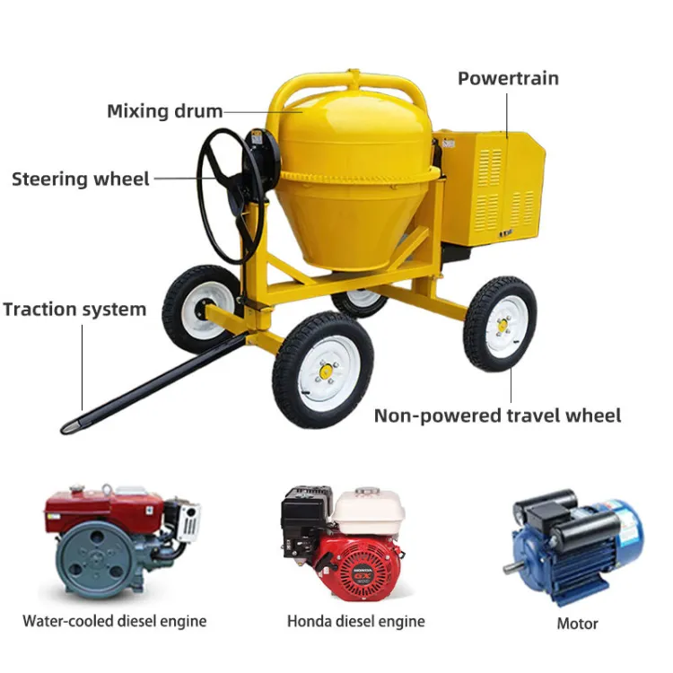 Portable Small Concrete Mixer with Hopper diesel 350L-700L Cement Mixing Suitable for Construction — image 3