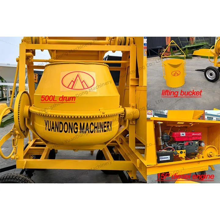 High Performance 500 Litre Mini Mobile Diesel Gasoline Planetary Concrete Cement Mixer — image 3