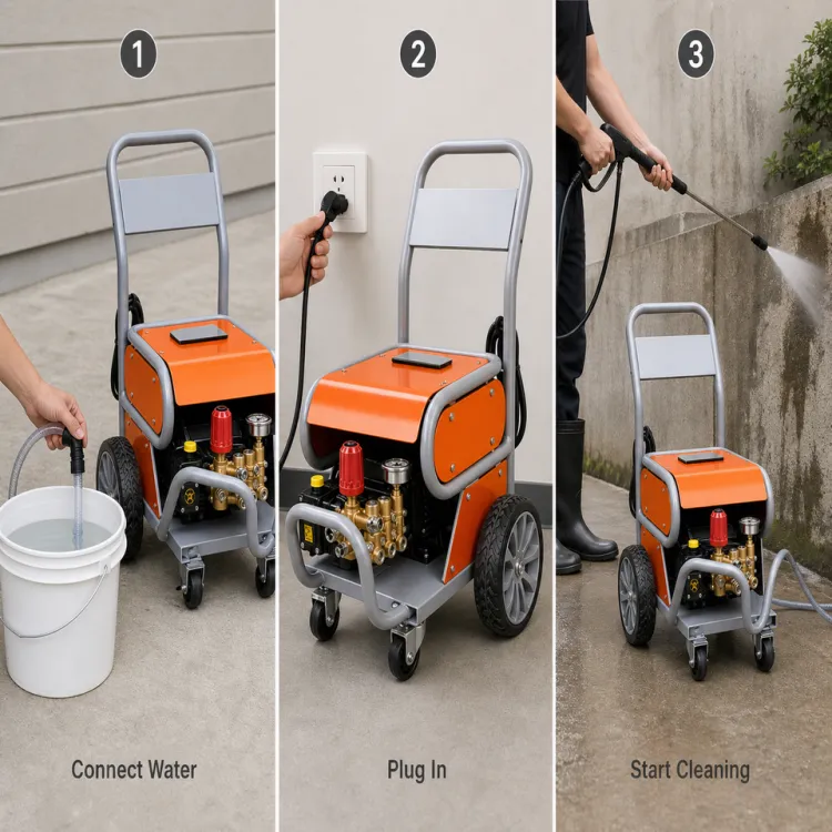 Portable Commercial Electric Pressure Washer 2.2KW 100bar 13L/min High Power Jet Cleaning Machine with Quick Connect Nozzles 10m — image 3