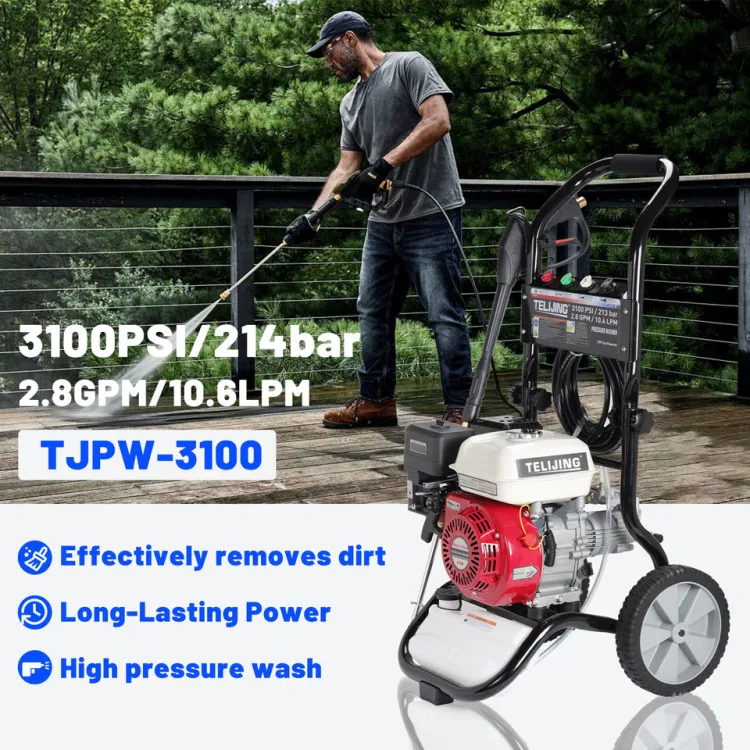 Multifunctional 3100psi/214bar 7Hp Petrol High Pressure Washer Machine 208cc Gasoline Cleaning Equipment for Personal Using — image 2