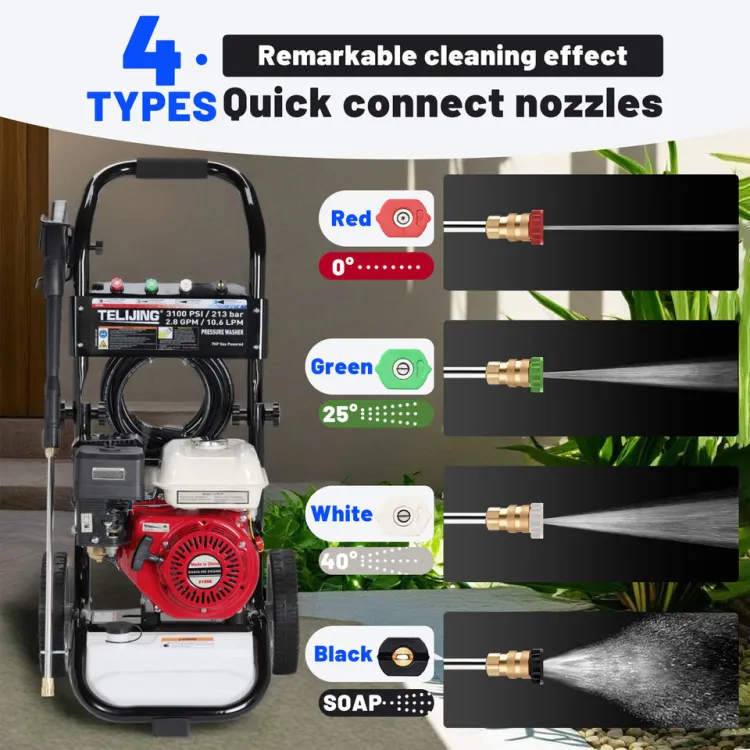 Multifunctional 3100psi/214bar 7Hp Petrol High Pressure Washer Machine 208cc Gasoline Cleaning Equipment for Personal Using — image 3