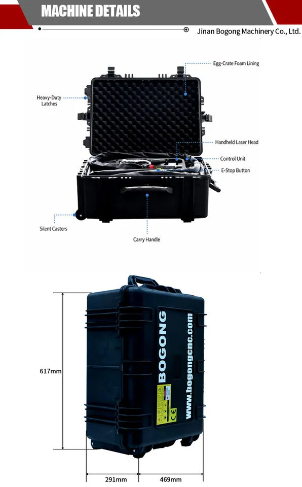 300W Portable Pulsed Fiber Laser Cleaning Machine Suitcase System Rust Paint Oil Grease Oxide Removal — image 6