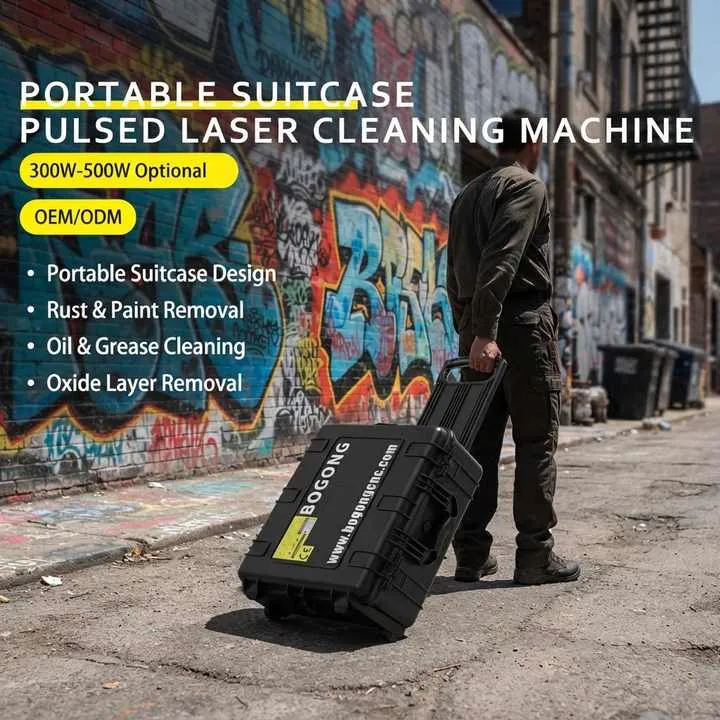 300W Portable Pulsed Fiber Laser Cleaning Machine Suitcase System Rust Paint Oil Grease Oxide Removal — image 7