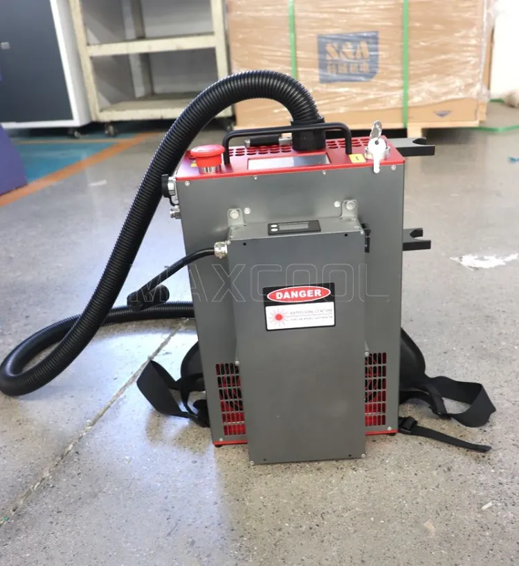 100W 200W 300W Pulse Fiber Laser Cleaning Machine for Rust Paint Oil Graffiti Wood & Stone- Portable Backpack Style — image 2