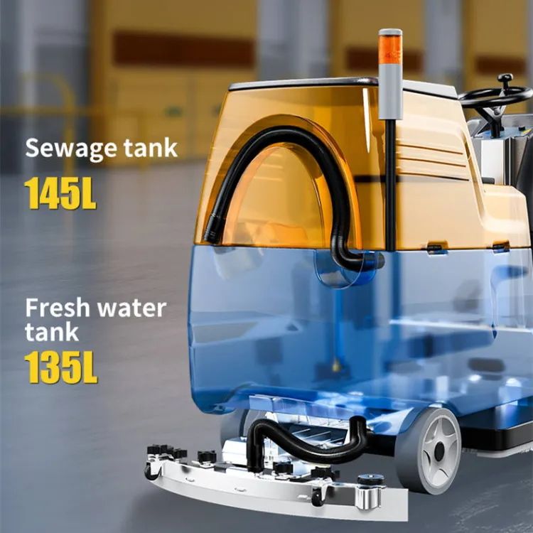 POHIR-760 Intelligent Industrial Drive Dual Brush Floor Scrubber Domestic Ride on Street School Floor Sweeping Machine — image 5