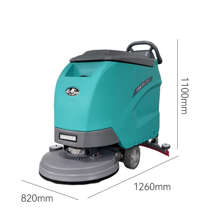 Electric Hand-Push Walk-Behind Floor Scrubber with Cold Water Cleaning & Extended Battery Life for Malls & Hospitals — image 3