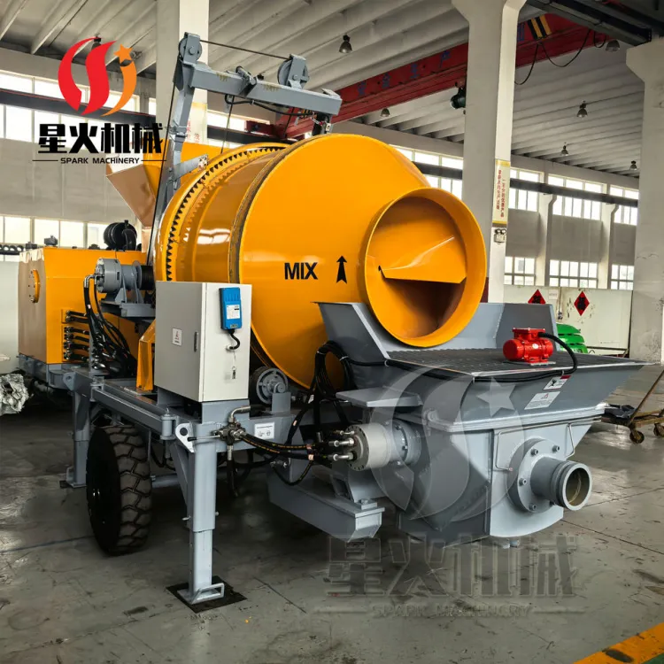 Heavy-duty Concrete Mixer Pump Durable Structure Low Wear Mobile Concrete Mixer with Pump — image 2