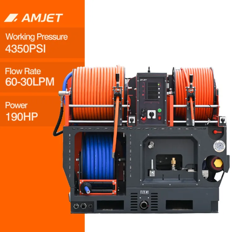 AMJET4350psi15ppm Drainage Pipe Spray Machine 300bar Sewage Cleaning Community Drainage Pipe Dredging Drain Cleaner — image 2