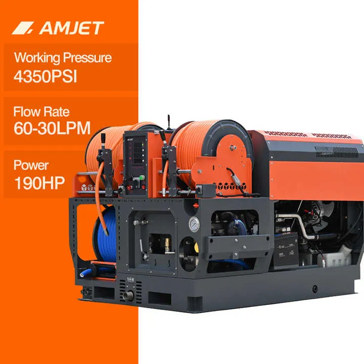 AMJET4350psi15ppm Drainage Pipe Spray Machine 300bar Sewage Cleaning Community Drainage Pipe Dredging Drain Cleaner — image 7