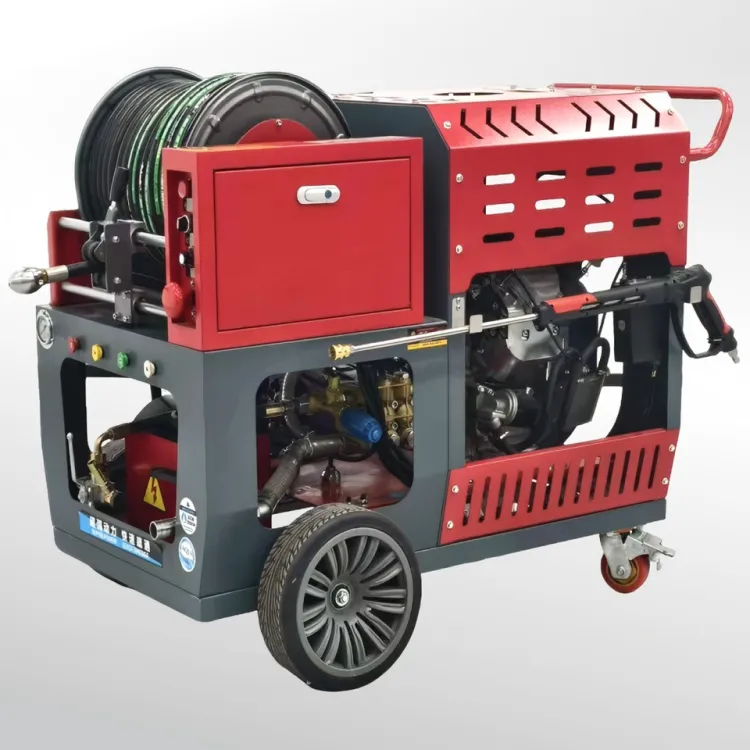 Pipe Dredging Machine Fully Automatic Pipeline Dredging Machine Dual-Cylinder Gasoline Petrol Sewer Jet Machine Pipe Cleaner — image 6