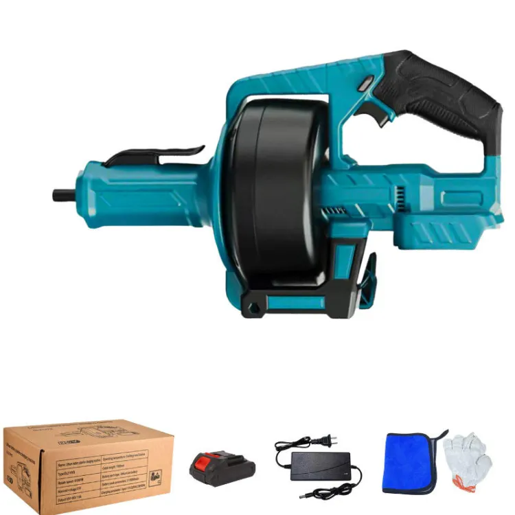 Electric Drain Cleaner 21V Brushless Motor Sewer Snake 7M Steel Cable for Toilet Kitchen Bathroom Sink Cordless Drain Auger — image 5