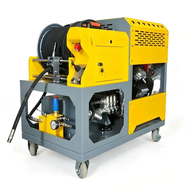 Remote Control One-Key Start Gasoline Sewer Jetting Machine with Automatic Hose Reel High Flow Pipe Cleaning Equipment — image 3