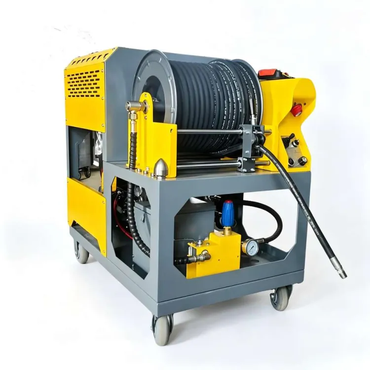 Remote Control One-Key Start Gasoline Sewer Jetting Machine with Automatic Hose Reel High Flow Pipe Cleaning Equipment — image 4