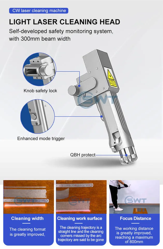 High Power 1000w 2000w 3000w Laser Cleaning Machine Is Suitable for Removing Paint, Rust and Oil on Metal Surfaces Car — image 4