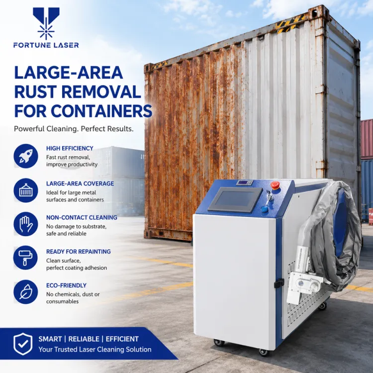 Continuous Laser Rust Removal Machine for Shipping Container Surface Corrosion Paint Cleaning Industrial Steel Maintenance — image 1