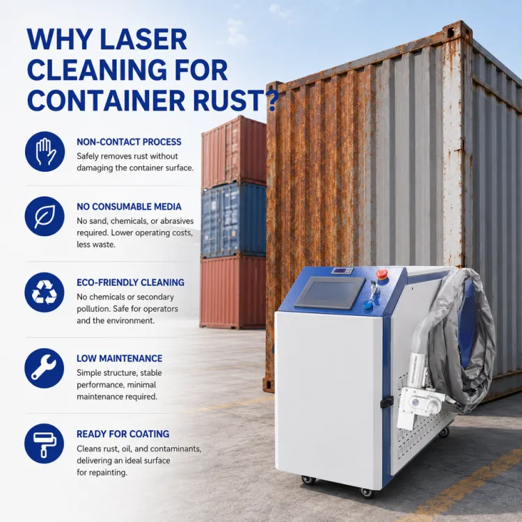 Continuous Laser Rust Removal Machine for Shipping Container Surface Corrosion Paint Cleaning Industrial Steel Maintenance — image 2