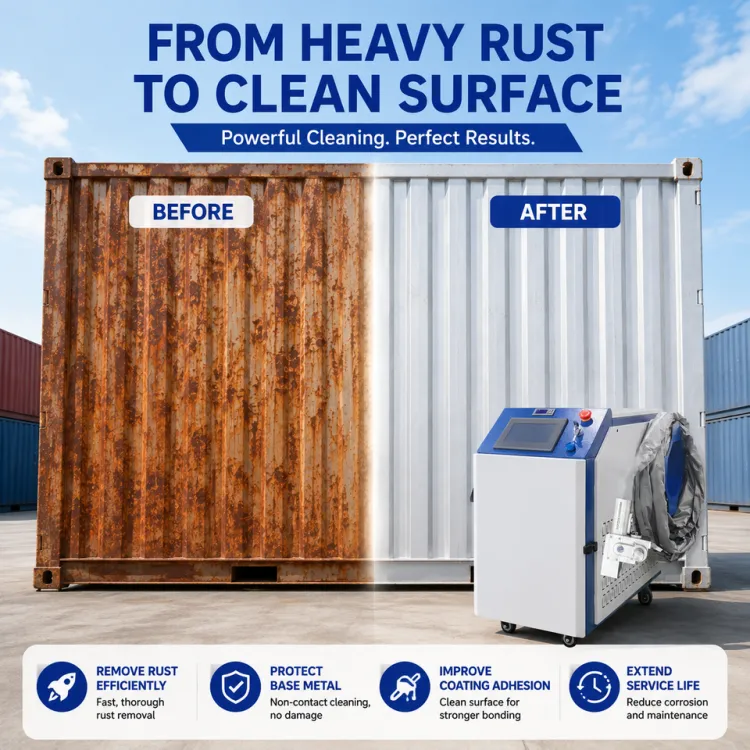 Continuous Laser Rust Removal Machine for Shipping Container Surface Corrosion Paint Cleaning Industrial Steel Maintenance — image 3