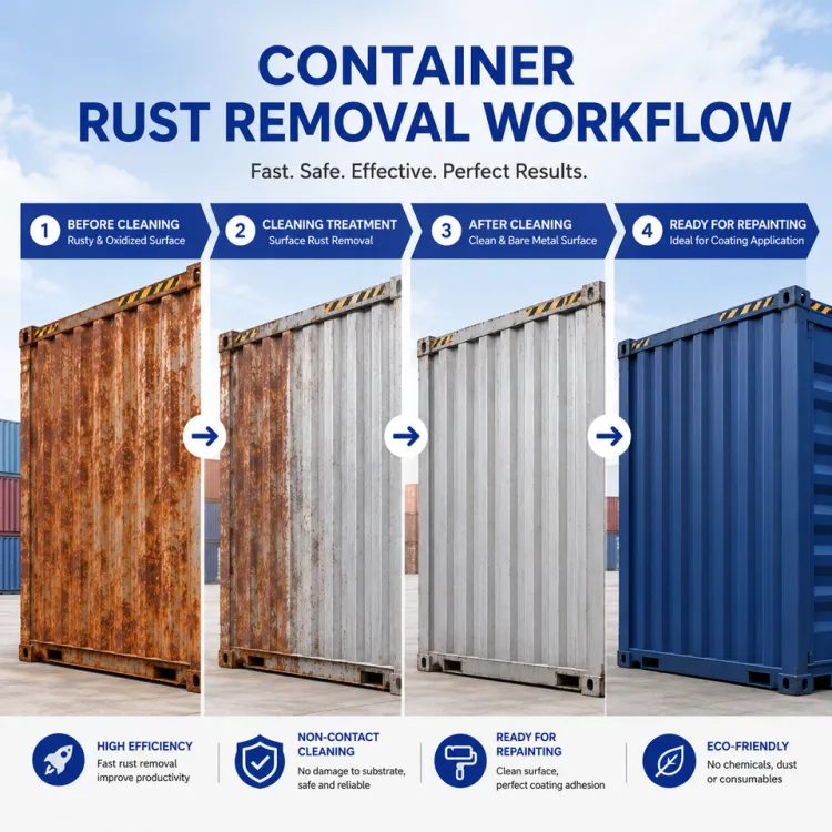 Continuous Laser Rust Removal Machine for Shipping Container Surface Corrosion Paint Cleaning Industrial Steel Maintenance — image 4