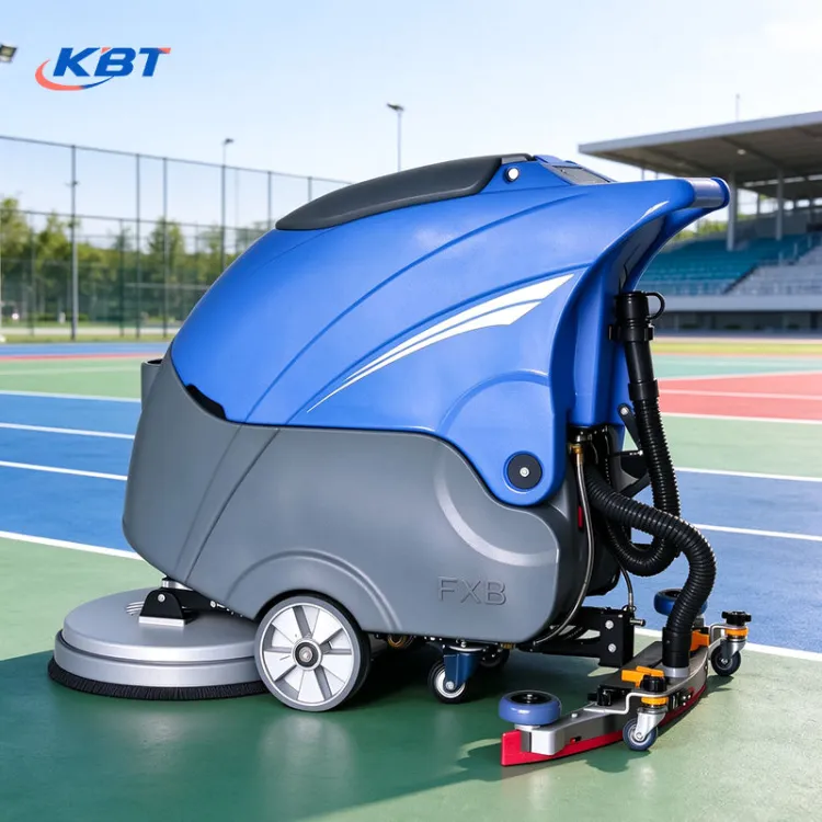 Electric Floor Scrubber Machine CE Certified Wide Cleaning Path Anti-clog Suction System Streak-free Floor Washing — image 1