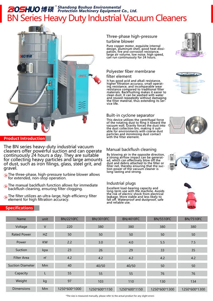 Heavy Duty Electric Industrial Wet & Dry Stainless Steel Vacuum Cleaner Large Capacity Strong Suction for Dust Collection — image 3