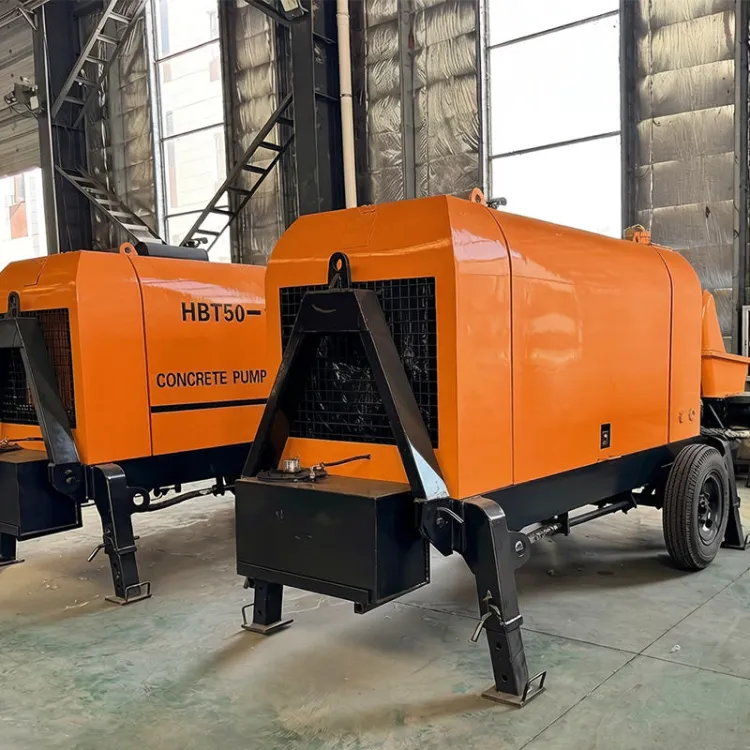 WANCHANG 10m/h Diesel Motor Trailer Concrete Pump High Efficiency Max 20mm Aggregate CE Certified 30m Vertical for Rural House — image 4