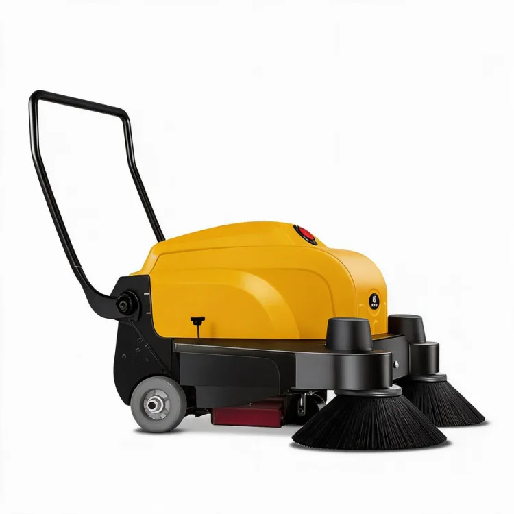 105cm Walk Behind Sweeping Machine Electric Double Brush Hand Push Floor Cleaner Industrial Dust Collector for Shopping Mall — image 2