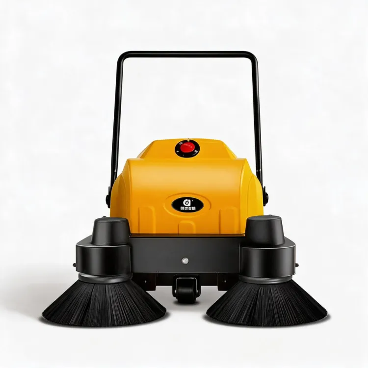 105cm Walk Behind Sweeping Machine Electric Double Brush Hand Push Floor Cleaner Industrial Dust Collector for Shopping Mall — image 3