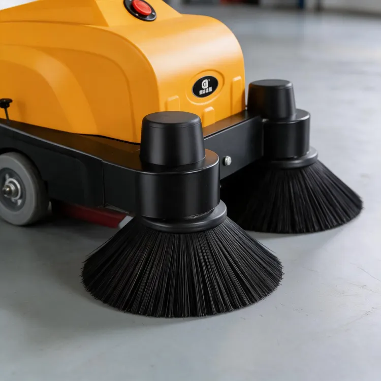 105cm Walk Behind Sweeping Machine Electric Double Brush Hand Push Floor Cleaner Industrial Dust Collector for Shopping Mall — image 4
